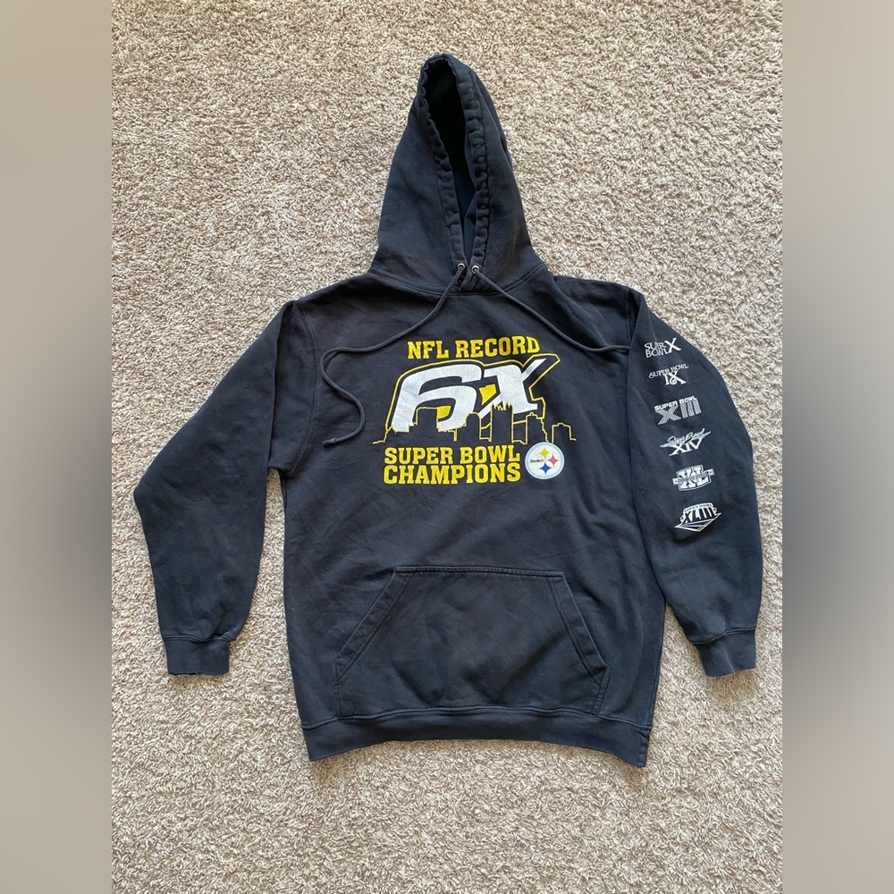 Vintage Reebok NFL Green Bay Packers 6X Super Bowl Champions Hoodie Men's LARGE